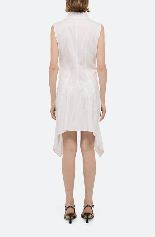 Helmut Lang Bustier Asymmetric Sleeveless Dress In White