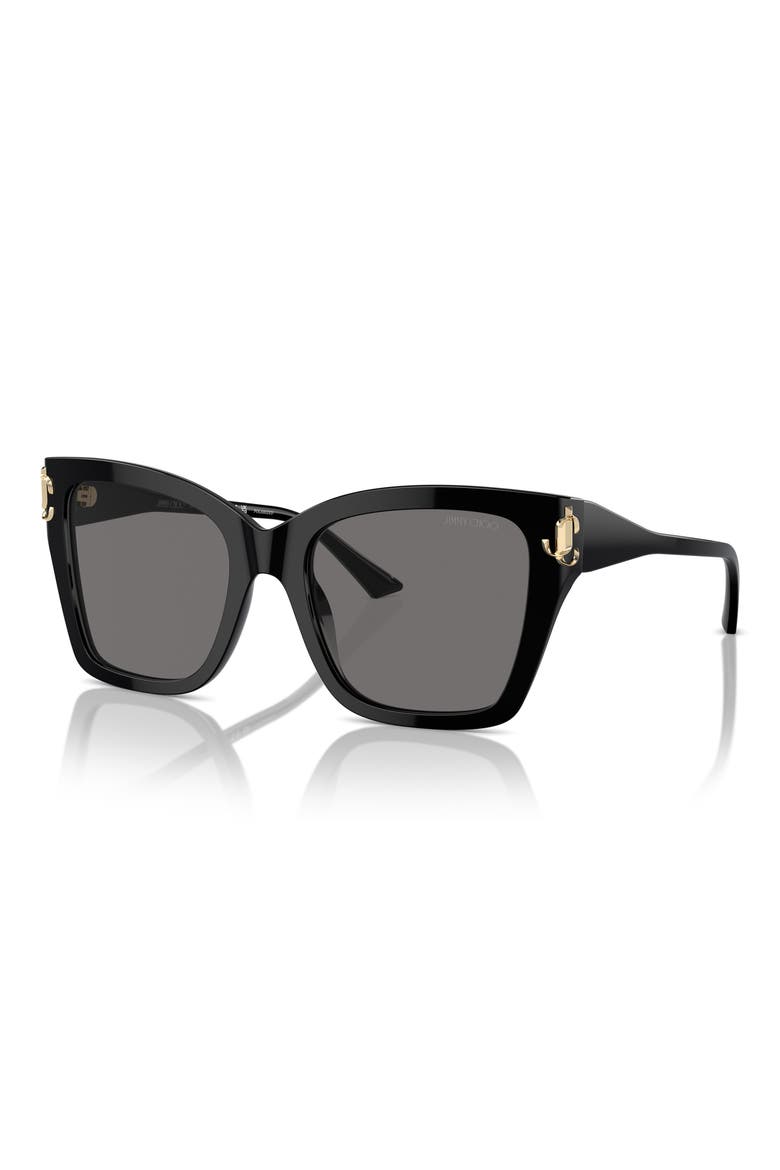 JC5012 54mm Polarized Square Sunglasses, Alternate, color, BLACK / POLAR DARK GREY