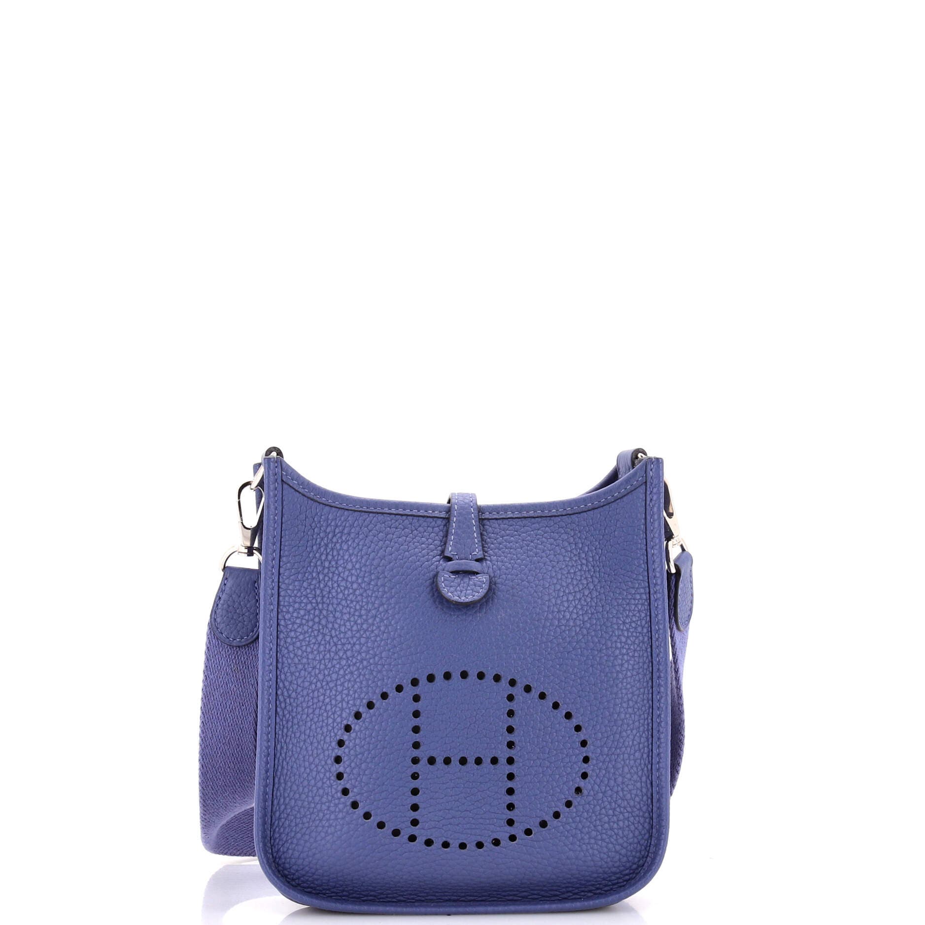 Pre-Owned Hermes Evelyne Bag Gen III Clemence TPM, Main, color, Bleu Brighton