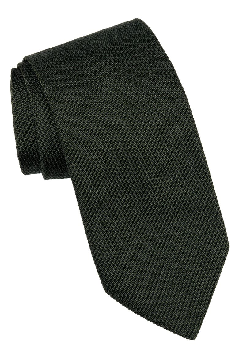 Foresta - Silk Grenadine Tie for Men, Main, color, Forest Green