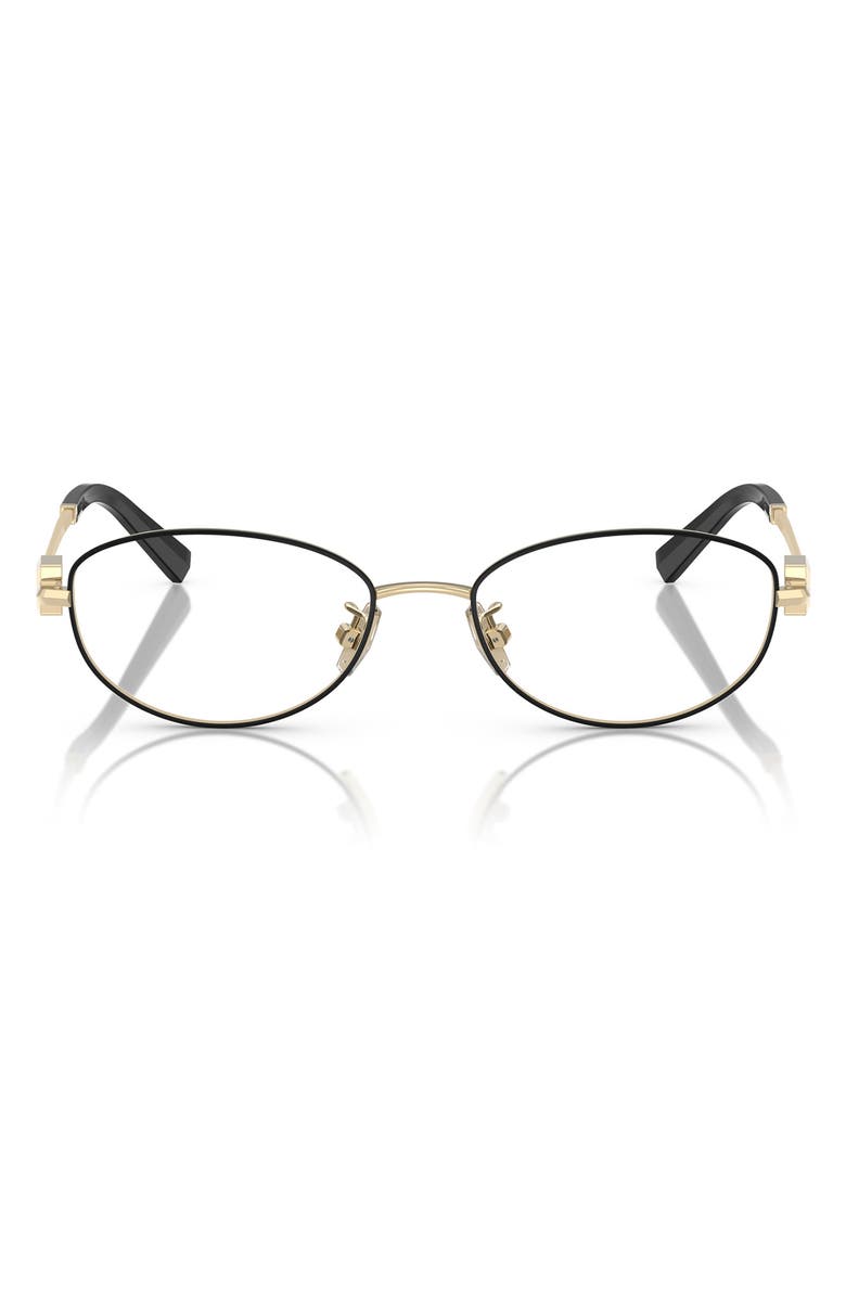 Tiffany & Co. 52mm Oval Optical Glasses, Main, color, Black Gold