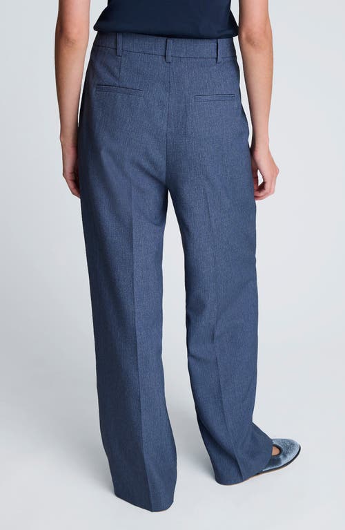 Kenneth Cole High Waist Wide Leg Boyfriend Pants In Blue