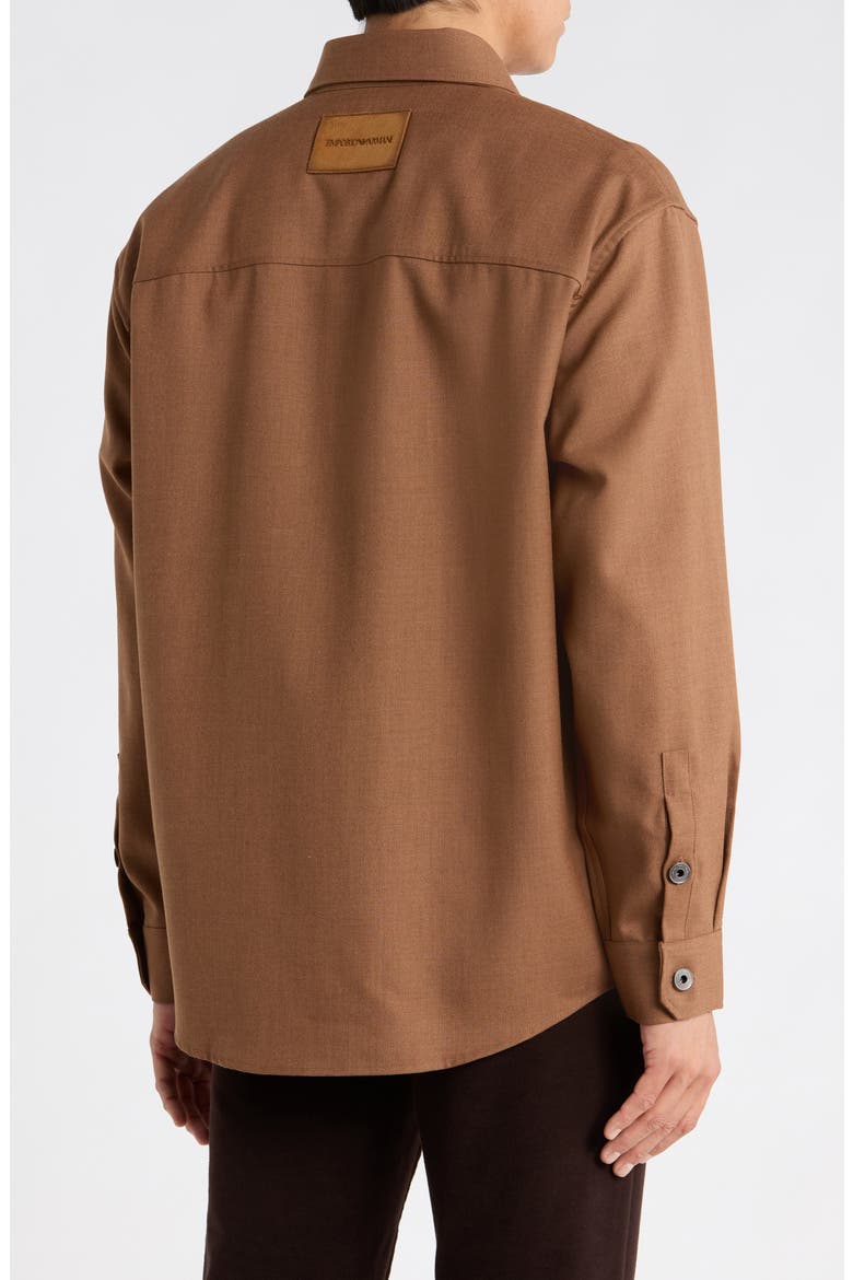 Virgin Wool Button-Up Overshirt, Alternate, color, TAN