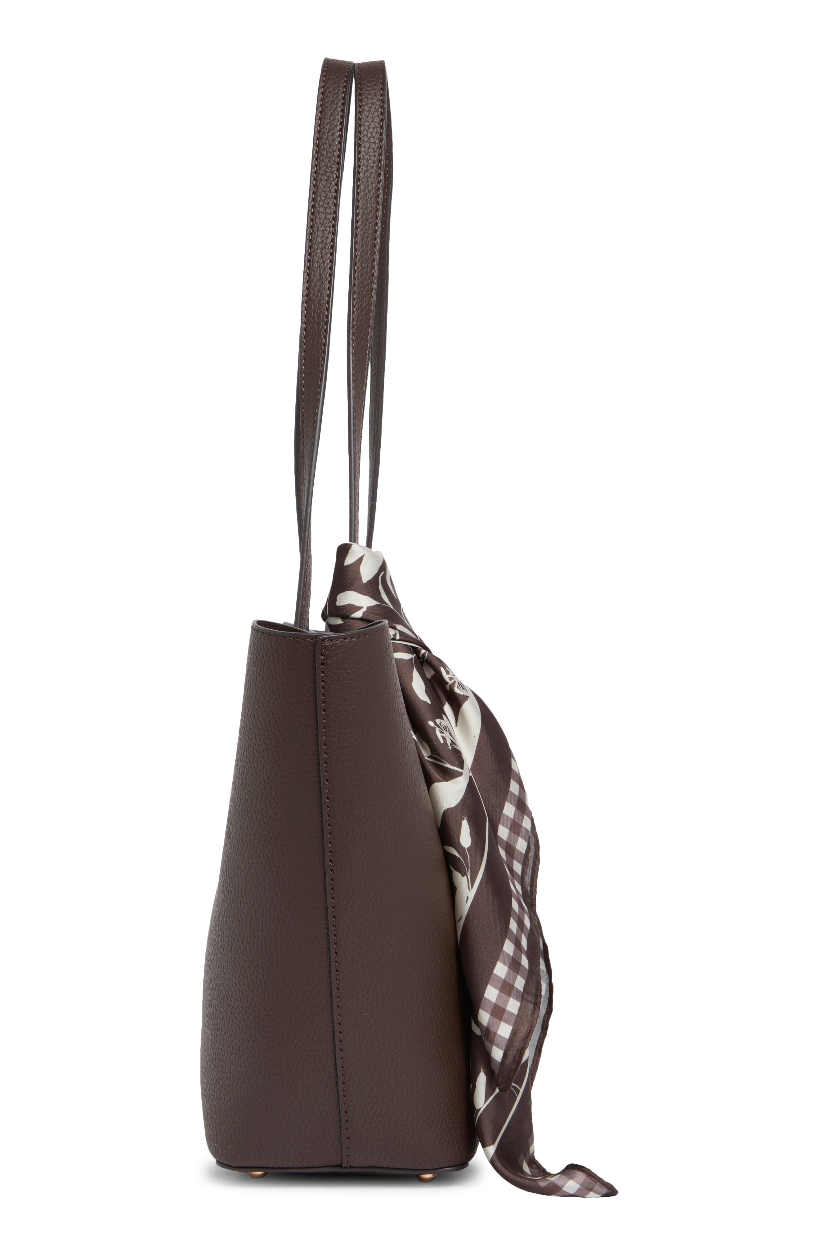 Nanette Lepore Scarf Tulip Tote with Dome Crossbody Bag, Alternate, color, Maple-Natural-Maple Fleur