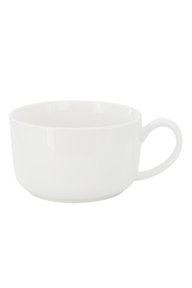 Great Essentials 4 Piece 32.5 Ounce Fine Ceramic Large Latte Mug Set, Alternate, color, White