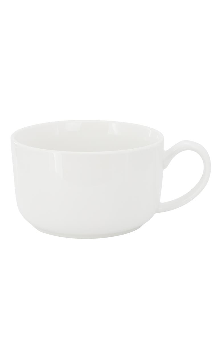 Gibson Home Great Essentials 4 Piece 32.5 Ounce Fine Ceramic Large Latte Mug Set, Alternate, color, White