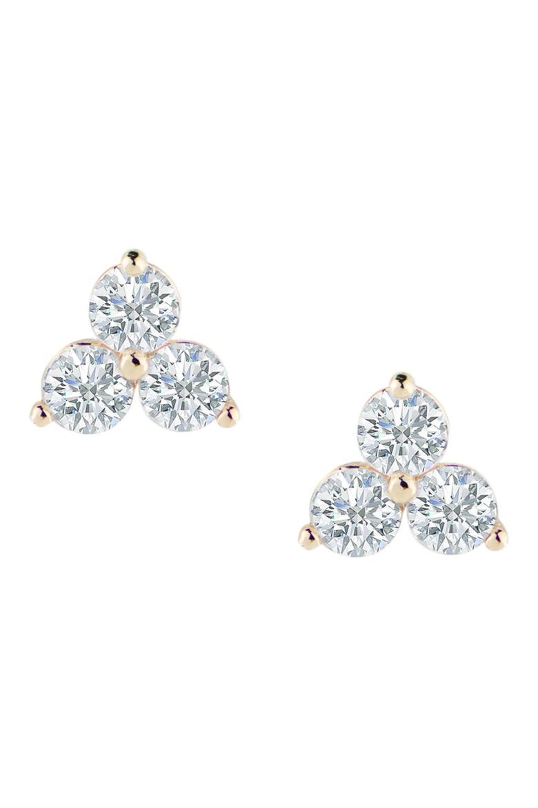CZ Pyramid Stud Earrings, Main, color, CLEAR/GOLD