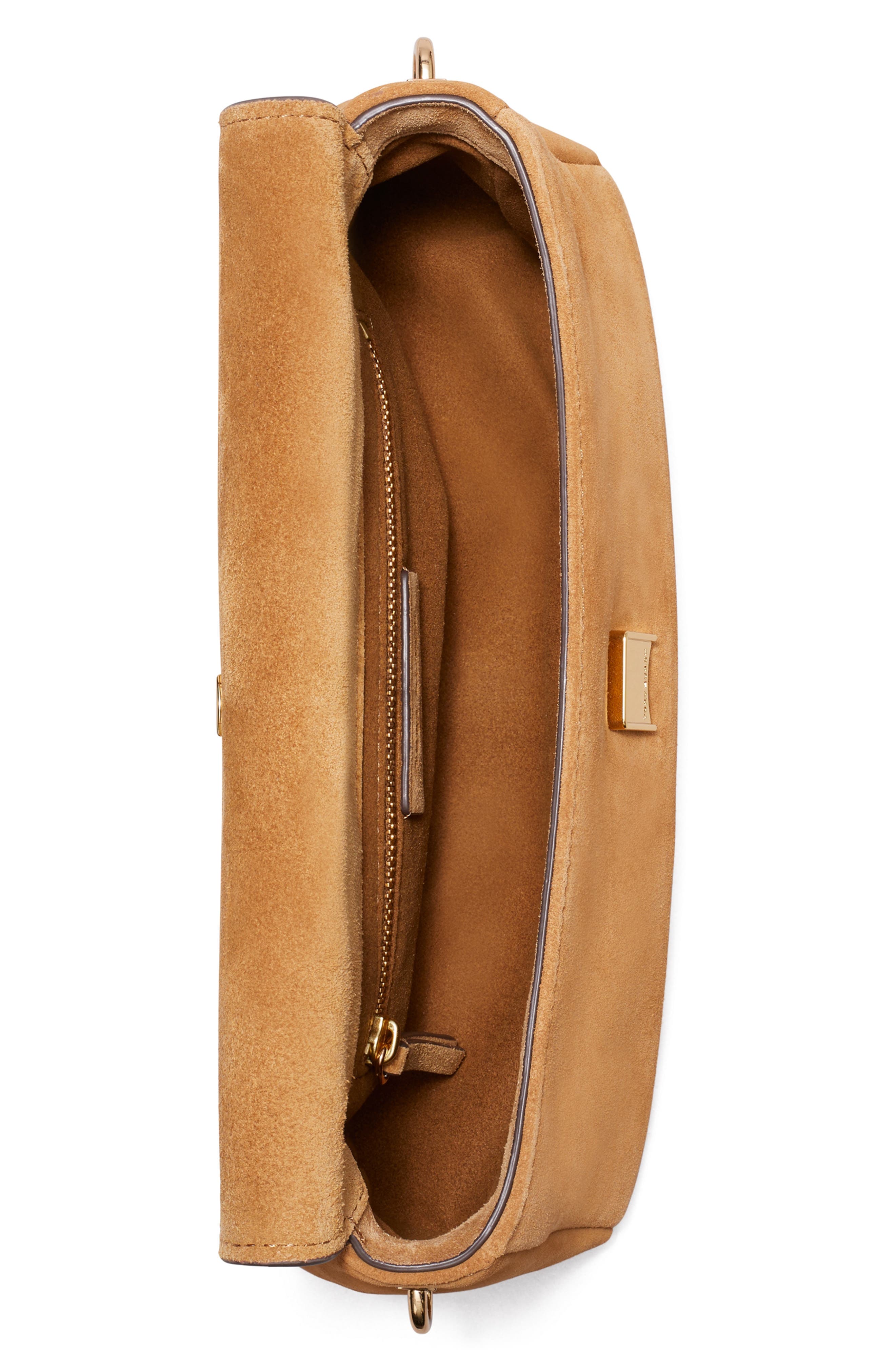 Tory Burch Small Charlie Shoulder Bag, Alternate, color, Toffee