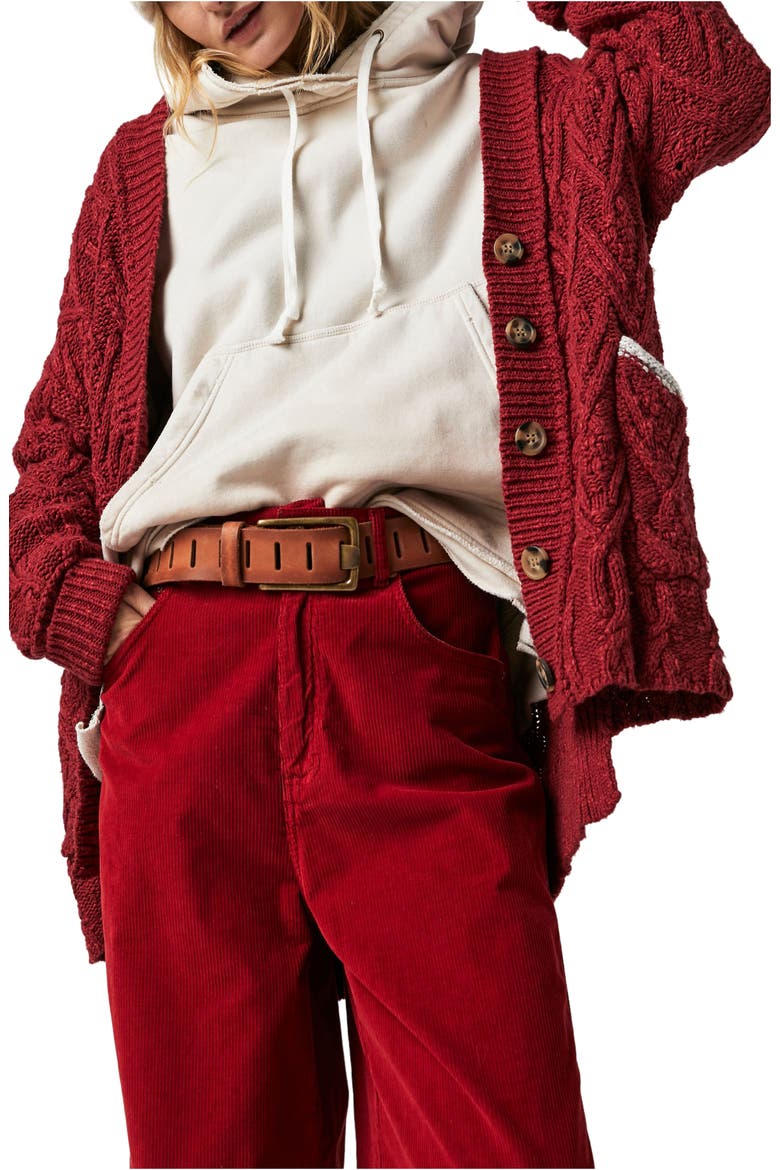 We the Free WTF Jona Leather Belt, Alternate, color, RUSSET