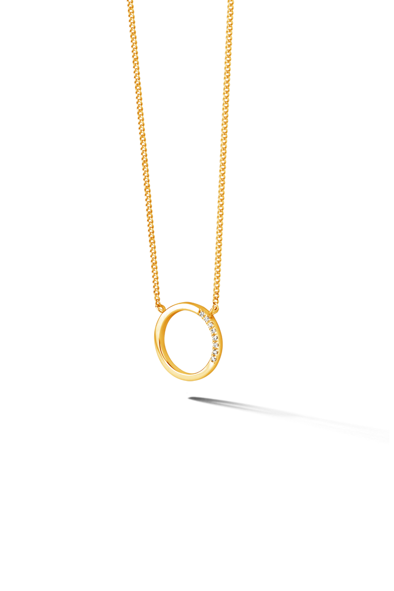Venus Diamond Necklace |  8 natural diamonds | 925 Sterling Silver | Necklace | 15 - 16.5 in | Yellow 18k-Gold Plated, Alternate, color, Yellow 18k Gold Plated