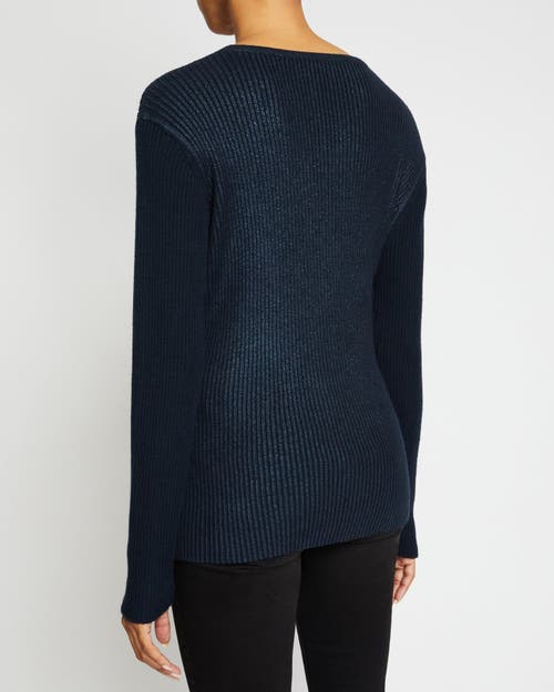 Santorelli Stacy Crossover V-neck Sweater In Space Blue