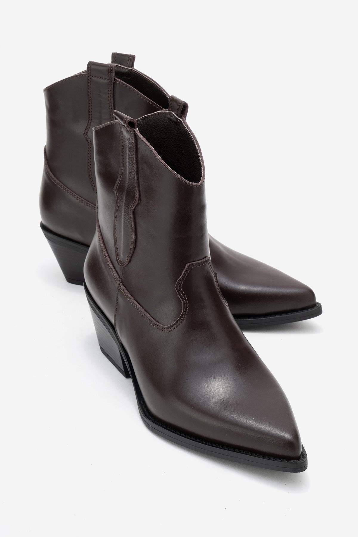 Elia Leather Western Boot, Alternate, color, Brown