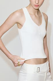 MANGO Button Sleeveless Rib Sweater