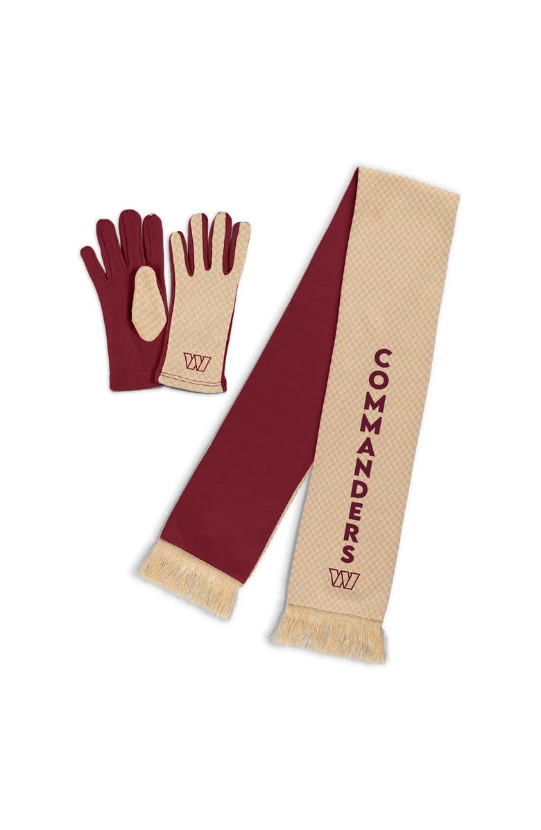 WEAR by Erin Andrews Women
s WEAR by Erin Andrews Washington Commanders Tonal Microcheck Scarf
Glove Set, Main, color, Tan