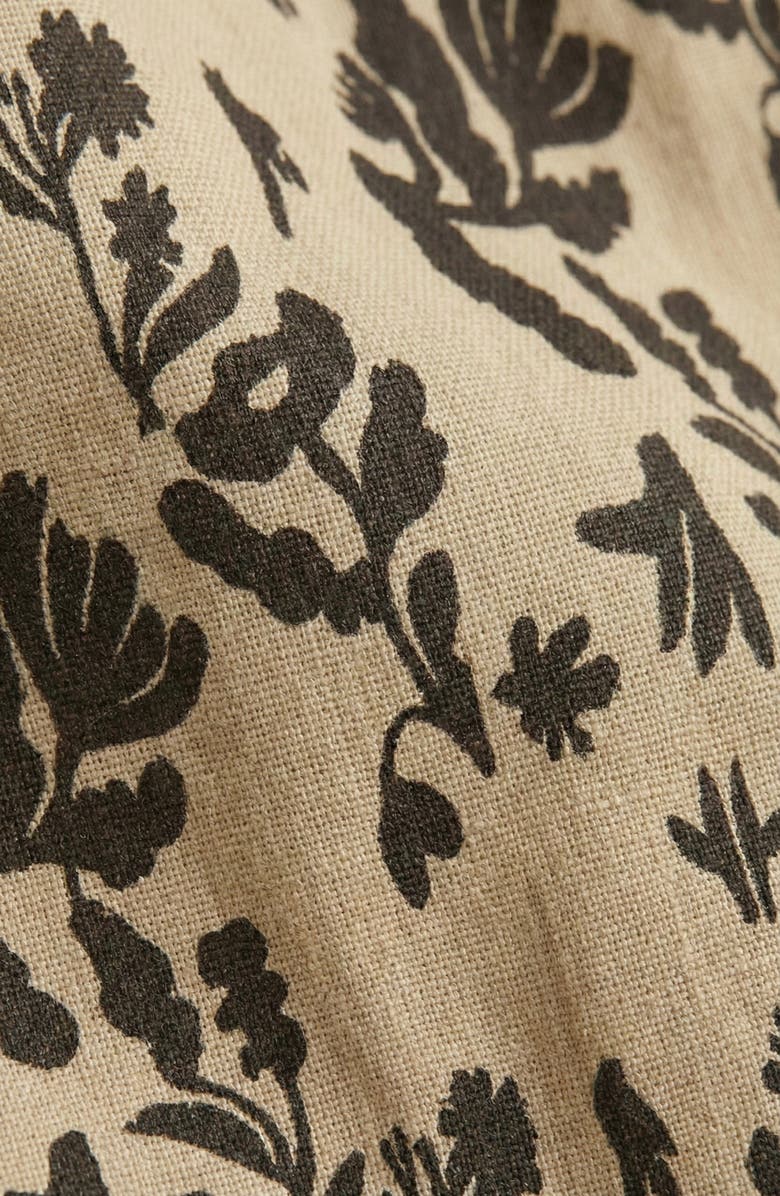 Modenaire Smocked Tiered Midi Dress with Bow-Tie Straps, Alternate, color, Ivory / Black Floral