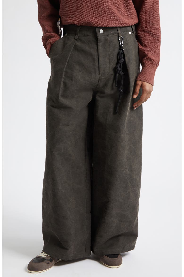 Superbaggy Cotton Moleskin Wide Leg Pants, Main, color, BLACK