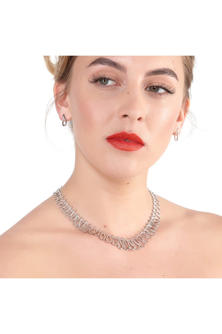 Large Petal Necklace, Alternate, color, Sterling Silver