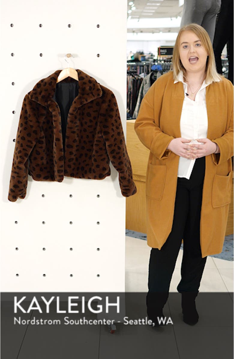 Brittney Leopard Print Faux Fur Jacket, sales video thumbnail