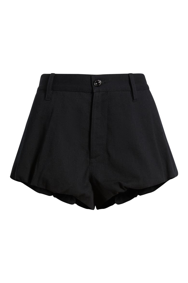 The Shell Bubble Hem Denim Shorts, Alternate, color, BLACK