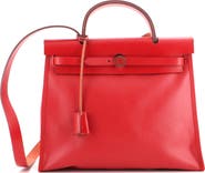 Pre-Owned Hermes Herbag Zip Berline Vache Canvas and Leather 31