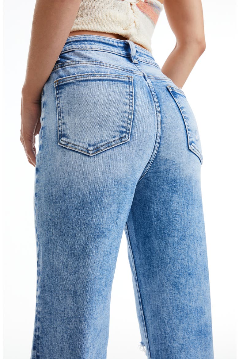 High Waist Distressed Straight Leg Jeans, Alternate, color, PARADISE