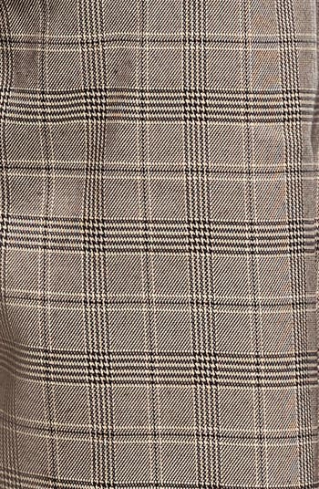 Ford Plaid Funnel Neck Plissé Top