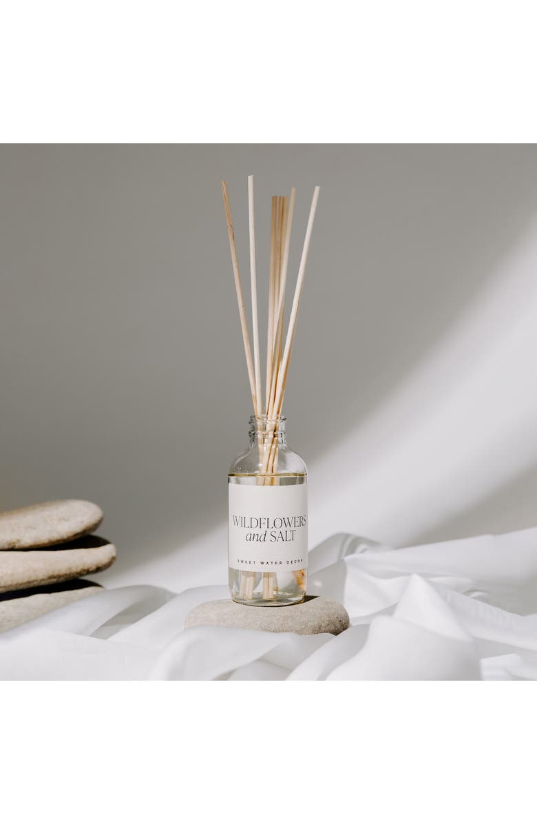SWEET WATER DECOR Clear Glass Reed Diffuser - Spa Scents, Alternate, color, Wildflowers & Salt