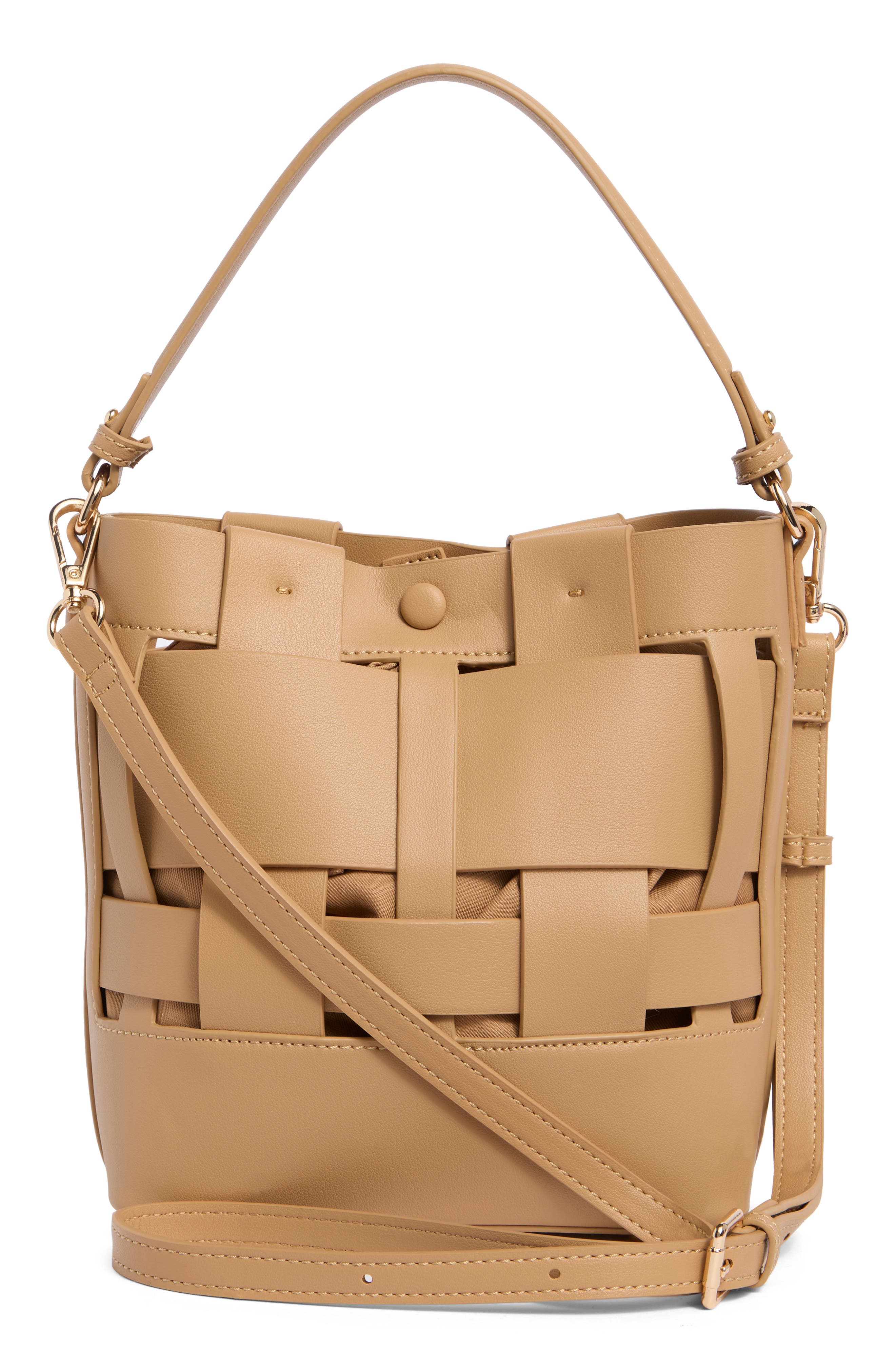 Woven Bucket Shoulder Bag, Alternate, color, NATURAL