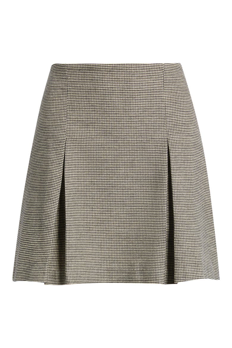 Lola Pleat Moleskin Miniskirt, Main, color, HOUNDSTOOTH