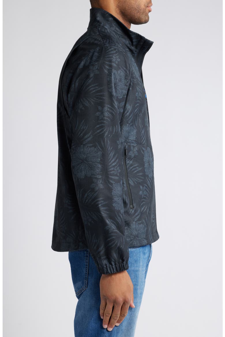 On Par Hibiscus Drive Packable Jacket, Alternate, color, BLACK
