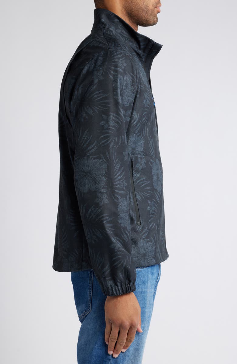 Tommy Bahama On Par Hibiscus Drive Packable Jacket, Alternate, color, Black