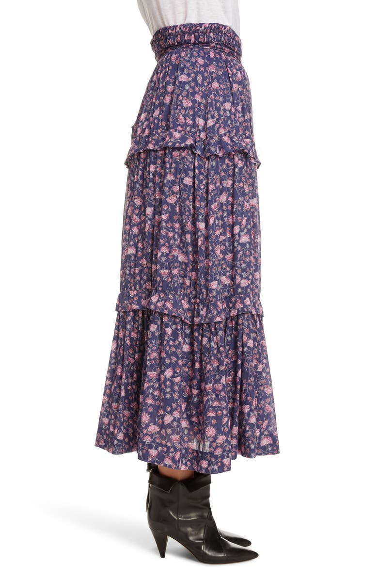 Isabel Marant Étoile Lineka Floral Midi Skirt, Alternate, color, 