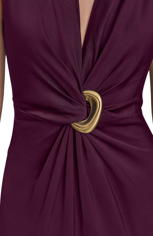 Donna Karan New York Twisted Sleeveless Gown In Purple