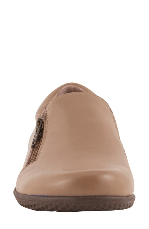 David Tate Bend Leather Flat In Brown