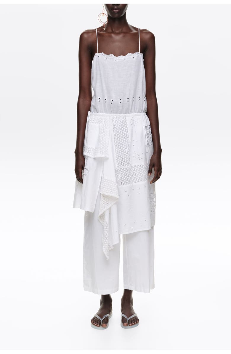 Bimba y Lola Embroidered Asymmetrical Handkerchief Jumpsuit, Alternate, color,