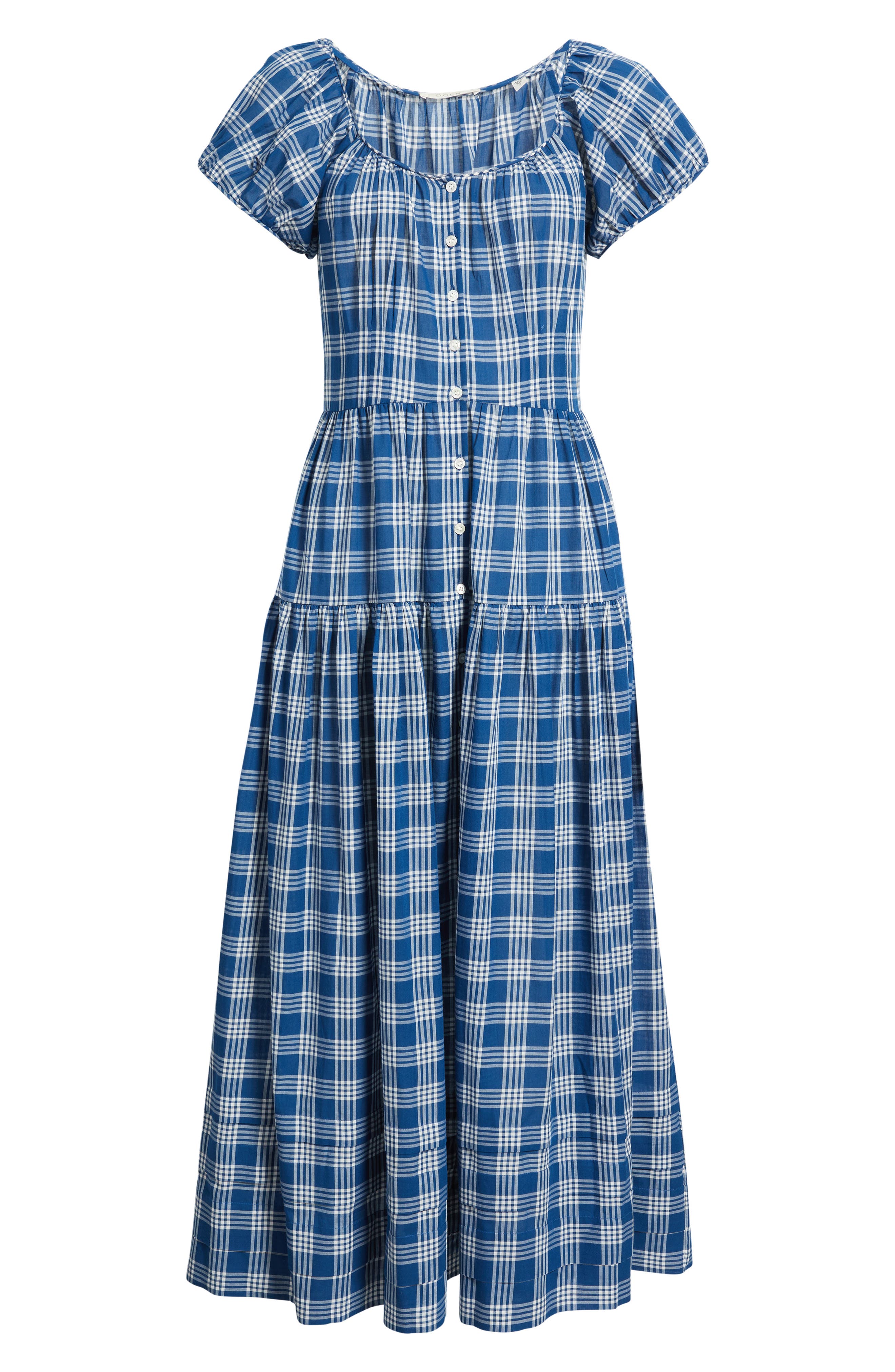 cotton voile check volume sleeve dress product info and reviews Women's Cotton Volume Sleeve Dress