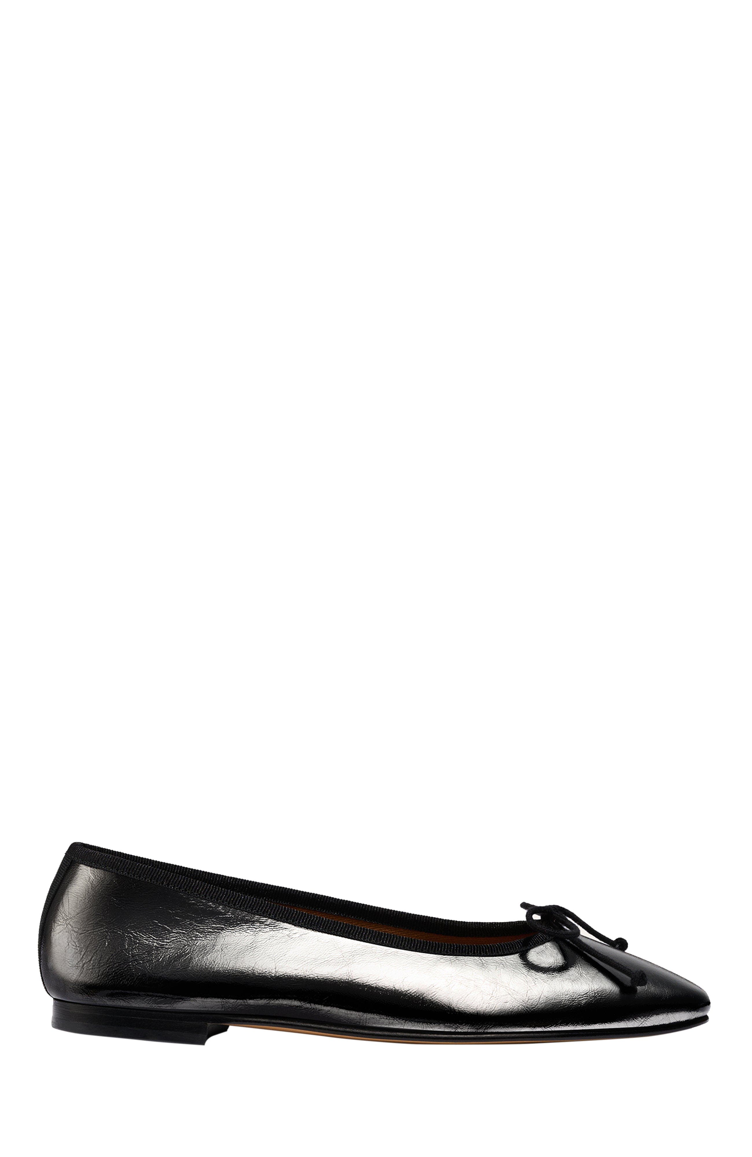 MARGAUX The Fonteyn Flat, Main, color, Black Crinkle-Gloss Nappa