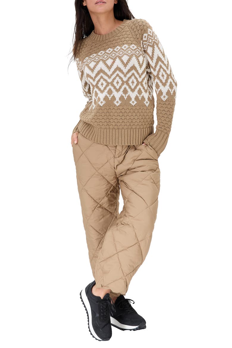 Selena II Fair Isle Sweater, Alternate, color, DARK KHAKI