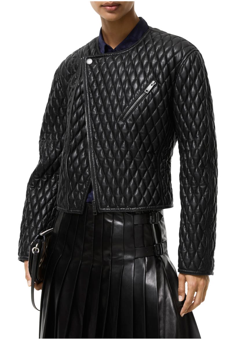 Cropped Leather Laverley Jacket, Main, color, Black