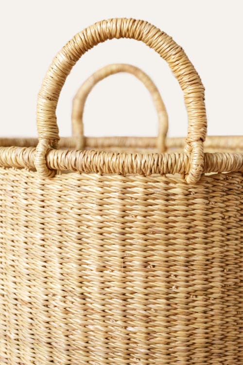 Indego Africa Bolga Floor Basket With Handles In Natural