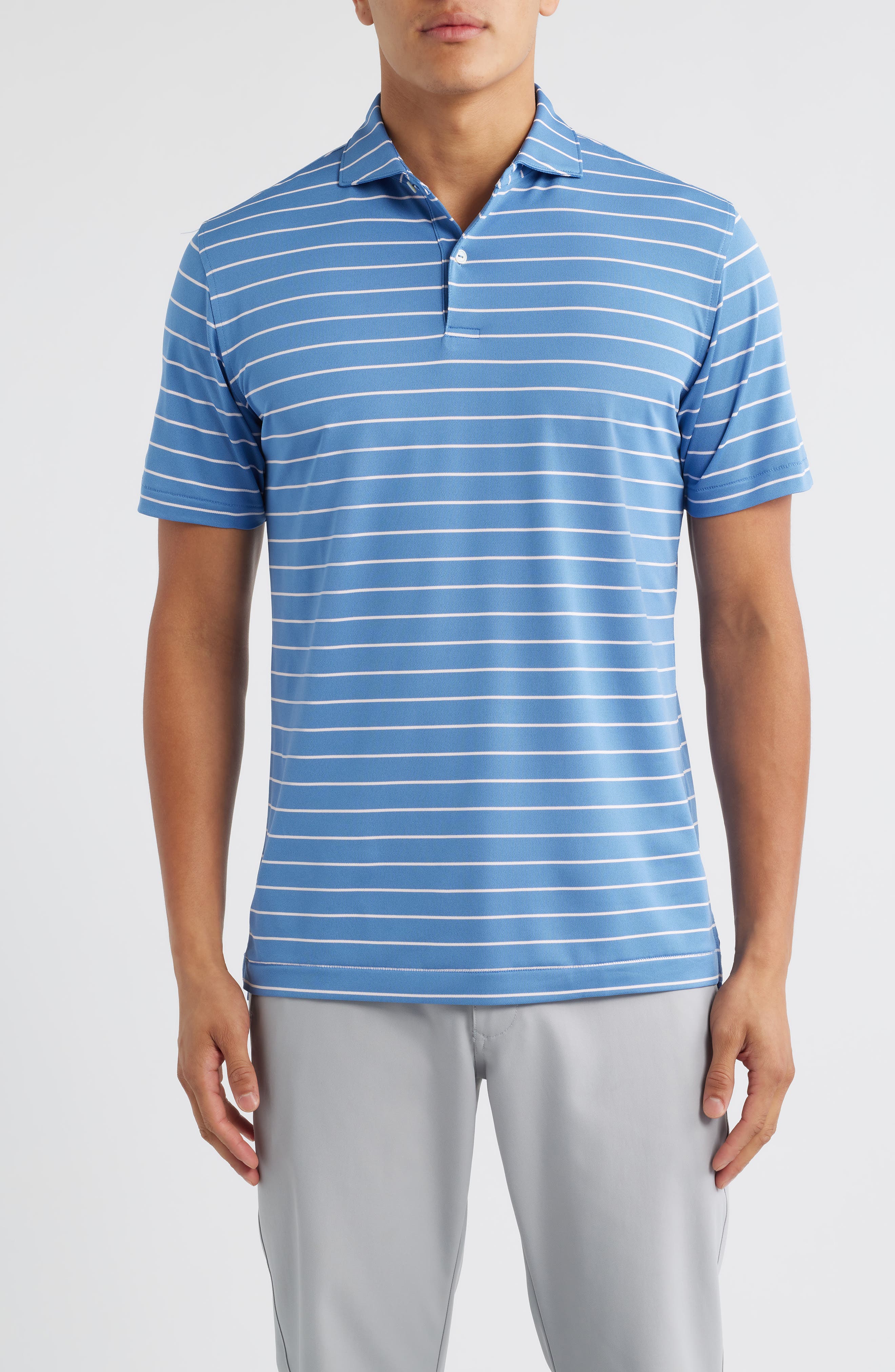Coda Stripe Performance Pique Polo