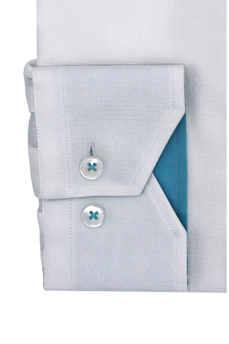 Trim Fit Solid Textured Cotton Dress Shirt, Alternate, color, WHITE