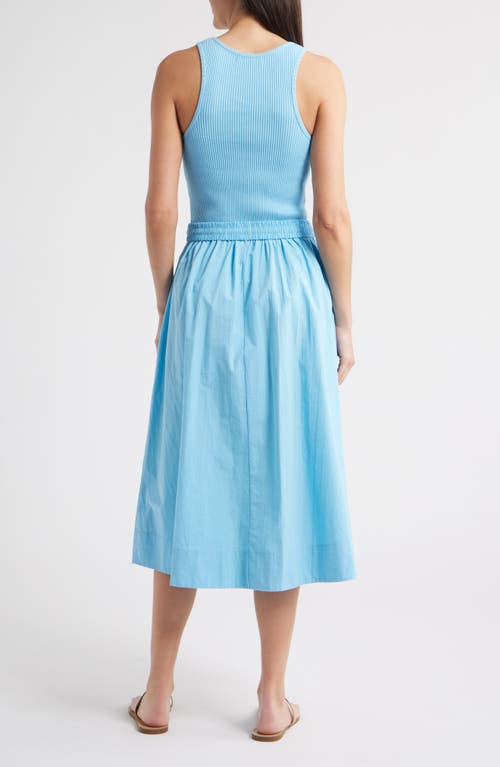 Nation Ltd Sadelle Clean Combo Midi Dress In Day Dream