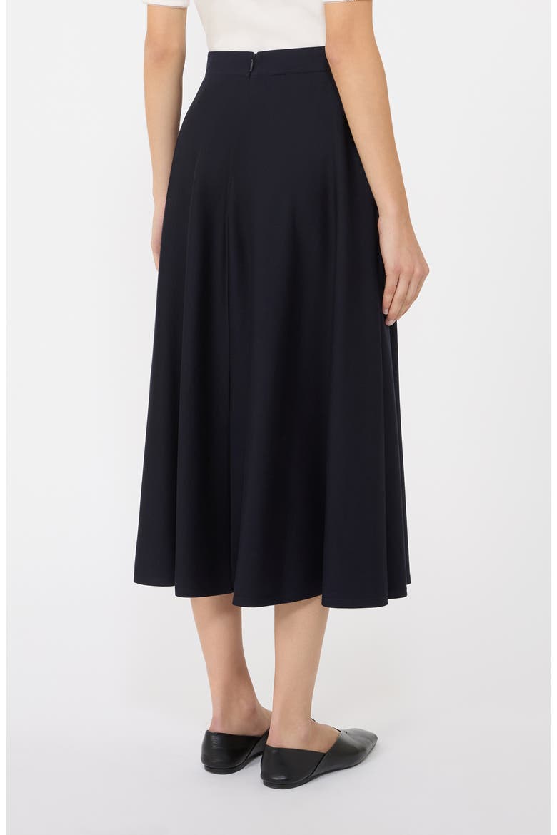 Aquila Pleated Jersey Midi Skirt, Alternate, color, NAVY