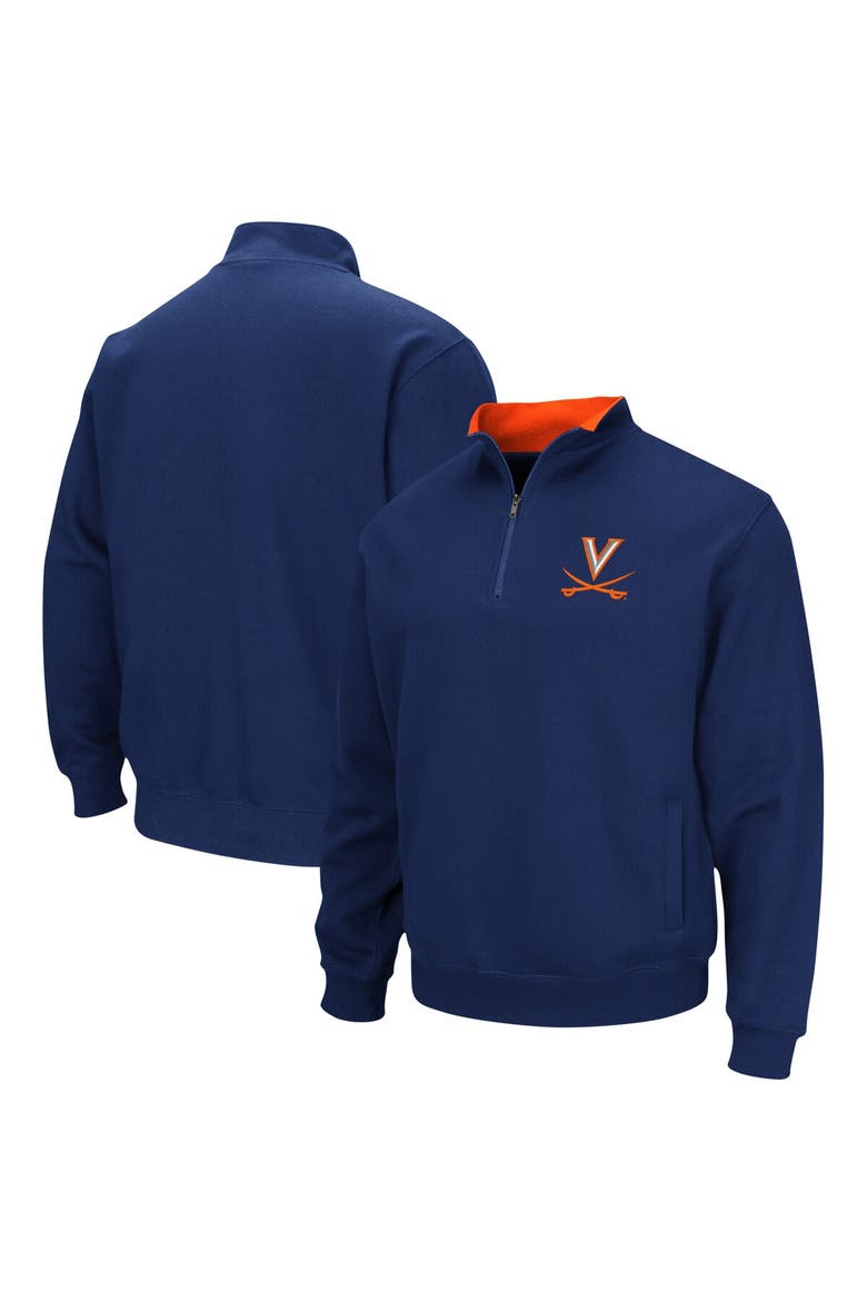 Men's Colosseum Navy Virginia Cavaliers Tortugas Team Logo Quarter-Zip Jacket, Main, color, Navy