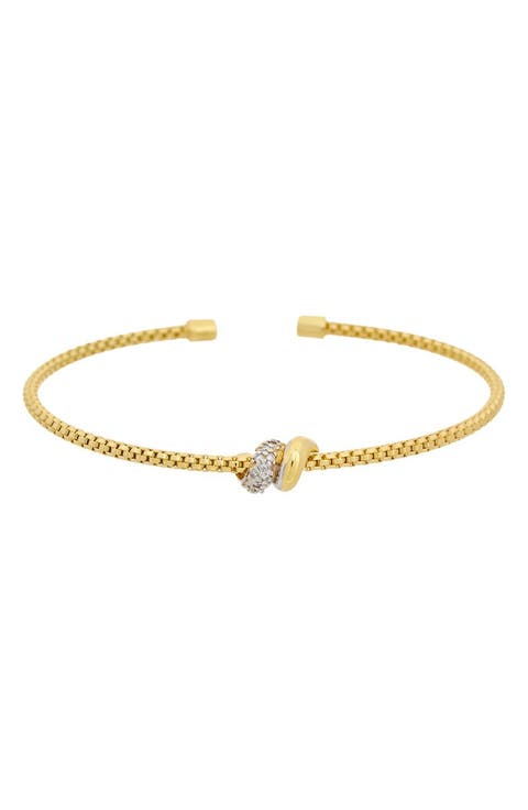Diamond Bypass Mesh Cuff Bangle