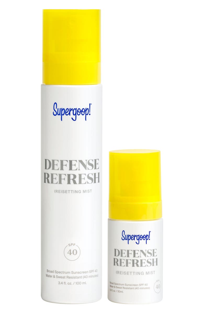 Supergoop!<sup>®</sup> Supergoop! Defense Refresh (Re)setting Mist Broad Spectrum SPF 40 Sunscreen Set, Main, color,