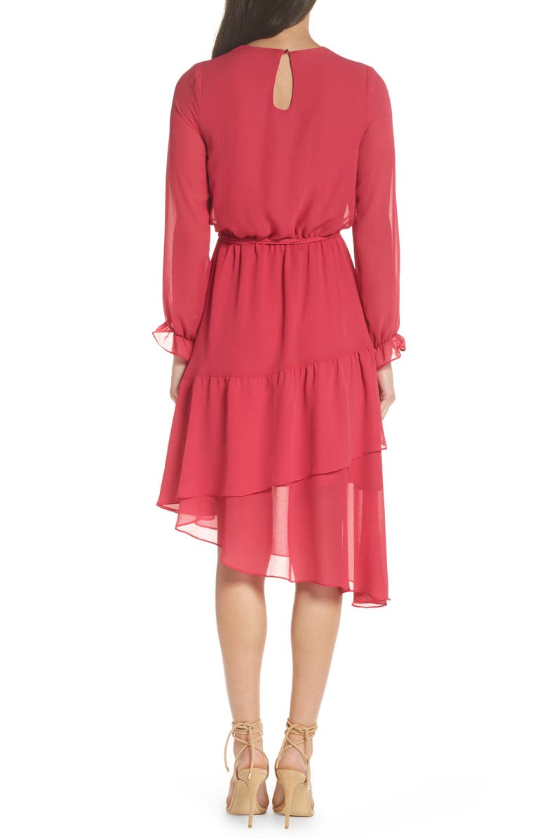 NSR Hadley Asymmetric Chiffon Dress, Alternate, color, 