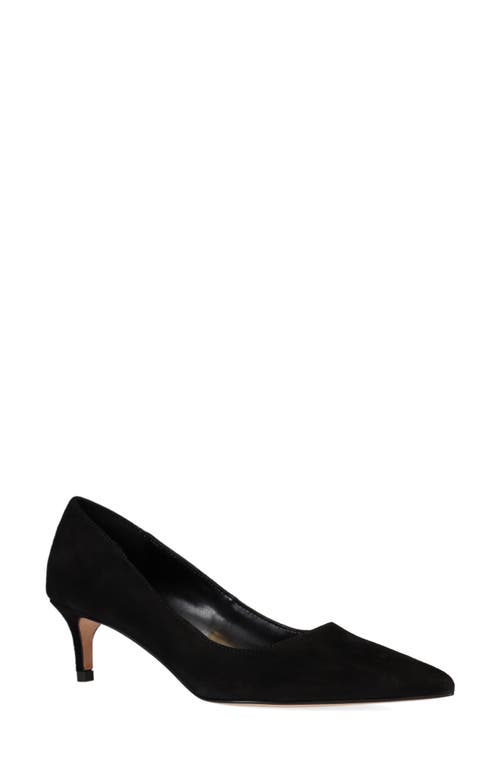 Pelle Moda Aeri Pointed Toe Kitten Heel Pump In Black