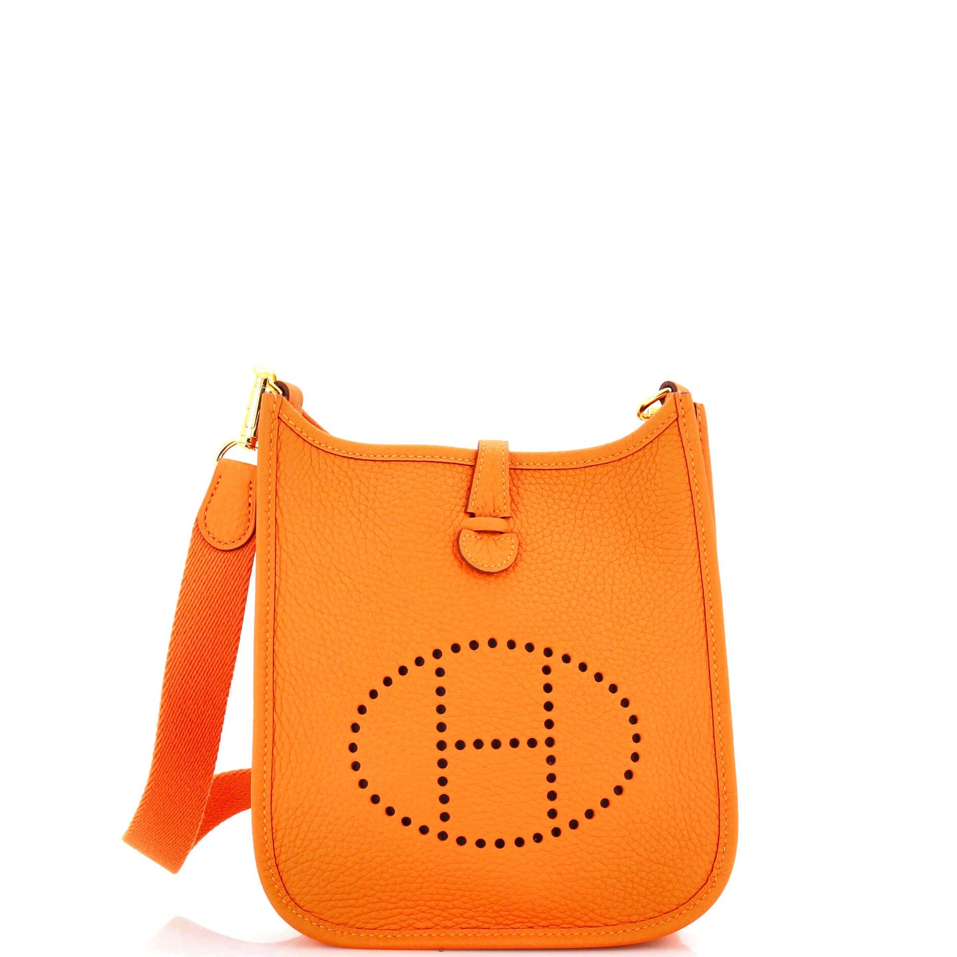 Pre-Owned Hermes Evelyne Bag Gen III Clemence TPM, Main, color, Orange H